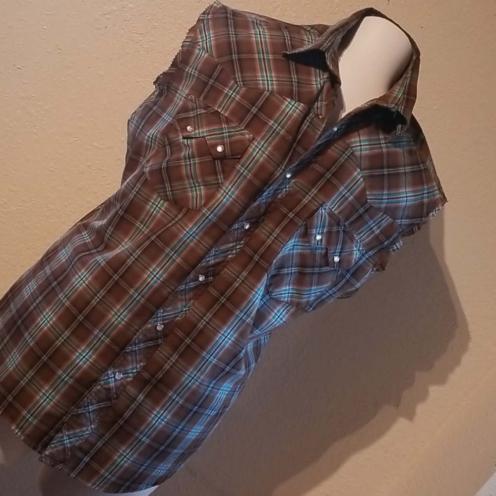 Vgt wrangler cutoff sleeve lg shirt